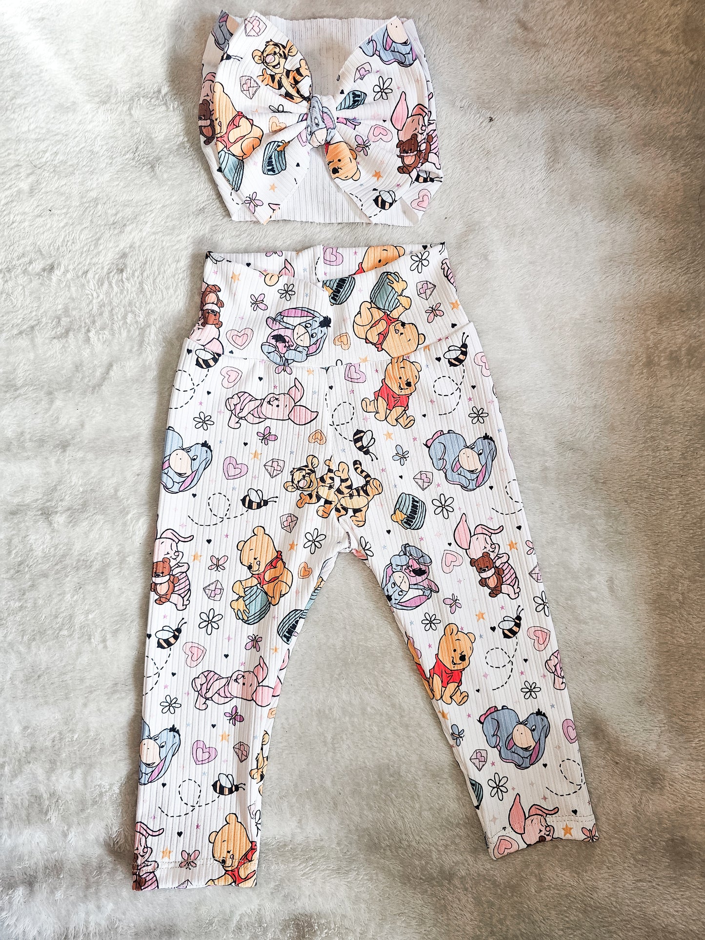 Leggings with matching Headwrap (6/9m)