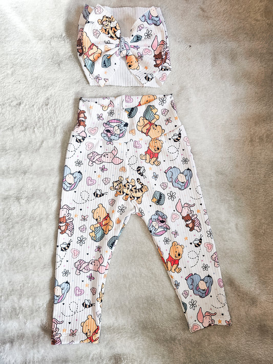 Leggings with matching Headwrap (6/9m)